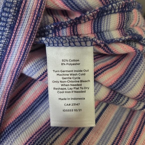 Talbots Multicolor Striped V-Neck Tunic With Ruched Sides Size L - Picture 6 of 7